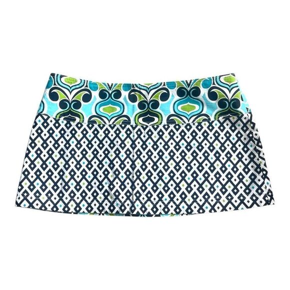 Sweet Spot Reversible Wrap Skort with Adjustable Waist black, aqua, green, white - Picture 2 of 5